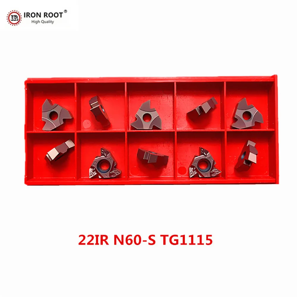 IRON ROOT Thread Insert 22IRM N60-S, 22ERM N60-S, TG1115 CNC Metal Lathe Turning Tools Threaded Carbide Inserts for SER SEL SNR