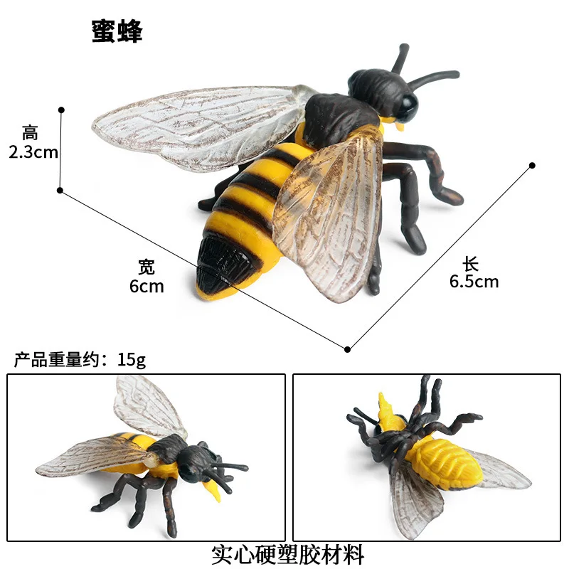 Simulatie Dier Insect Model Cijfers Solid Bee Wesp Pvc Miniatuur Action Figure Kinderen Educatief Speelgoed Jongens Verzamelen Geschenken