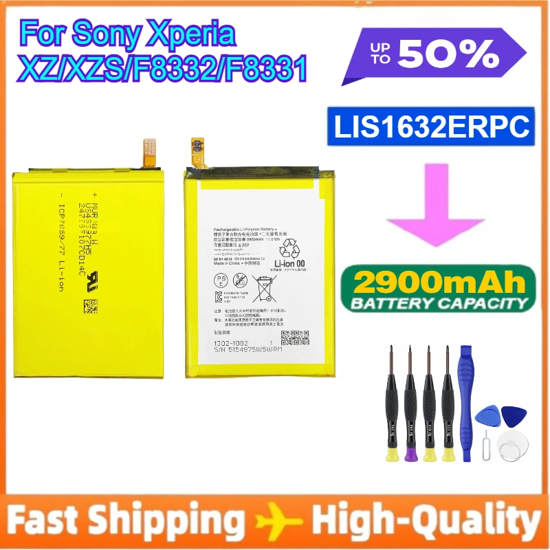 Batería de Repuesto de Alta Calidad de 2900mAh LIS1632ERPC para Sony Xperia XZ Dual Sim F8332 XZs F8331