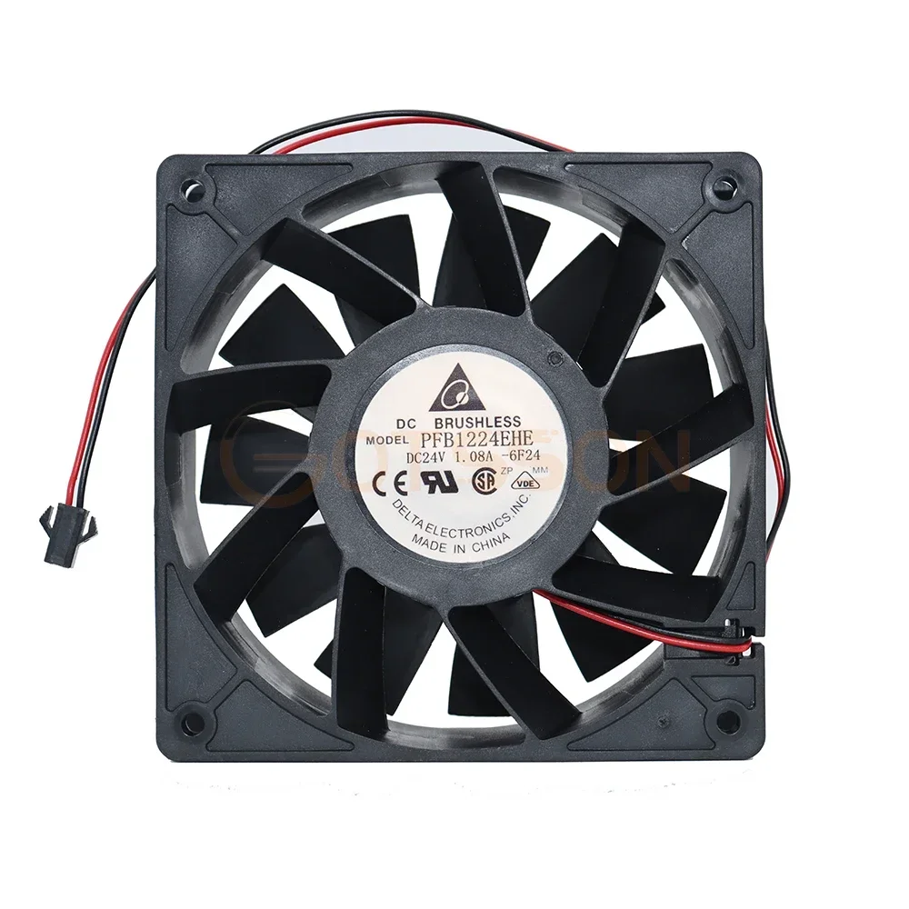 

+New 12cm For PFB1224EHE 120mm 12038 DC24V 1.08A wind cooling fan Delta 120*120*38mm 2 Wires