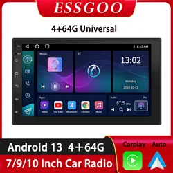 ESSGOO Car Radio Wireless Carplay Android Auto 2 Din 7"/9" GPS Navigator MP5 Player Glass Screen  Wi-Fi FM BT Car Stereo