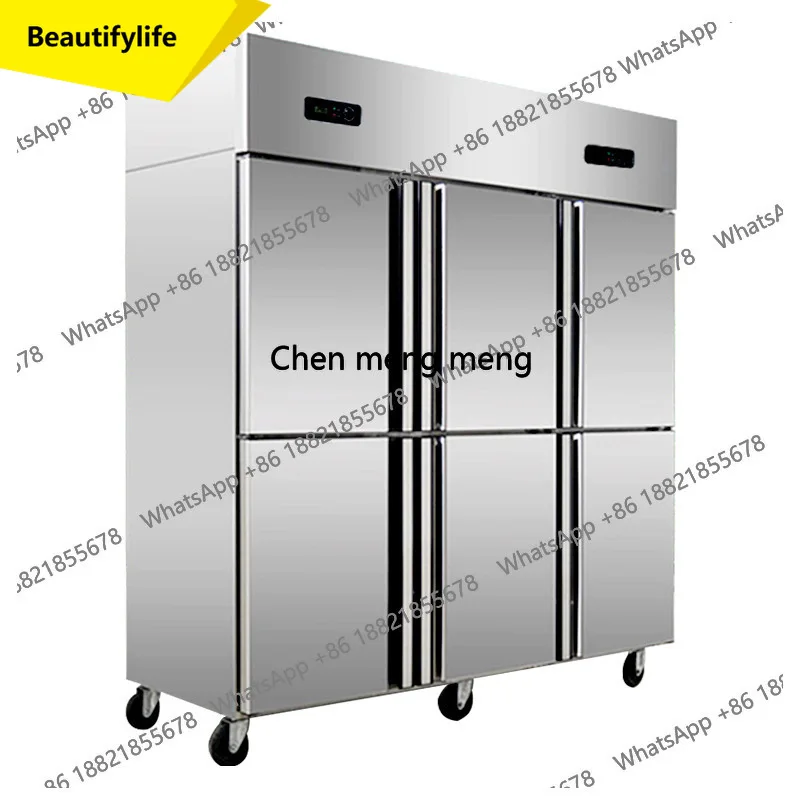 

Холодильник A38 с четырьмя и шестью дверями, коммерческий морозильник из нержавеющей стали для кухни, вертикальный, большой емкости