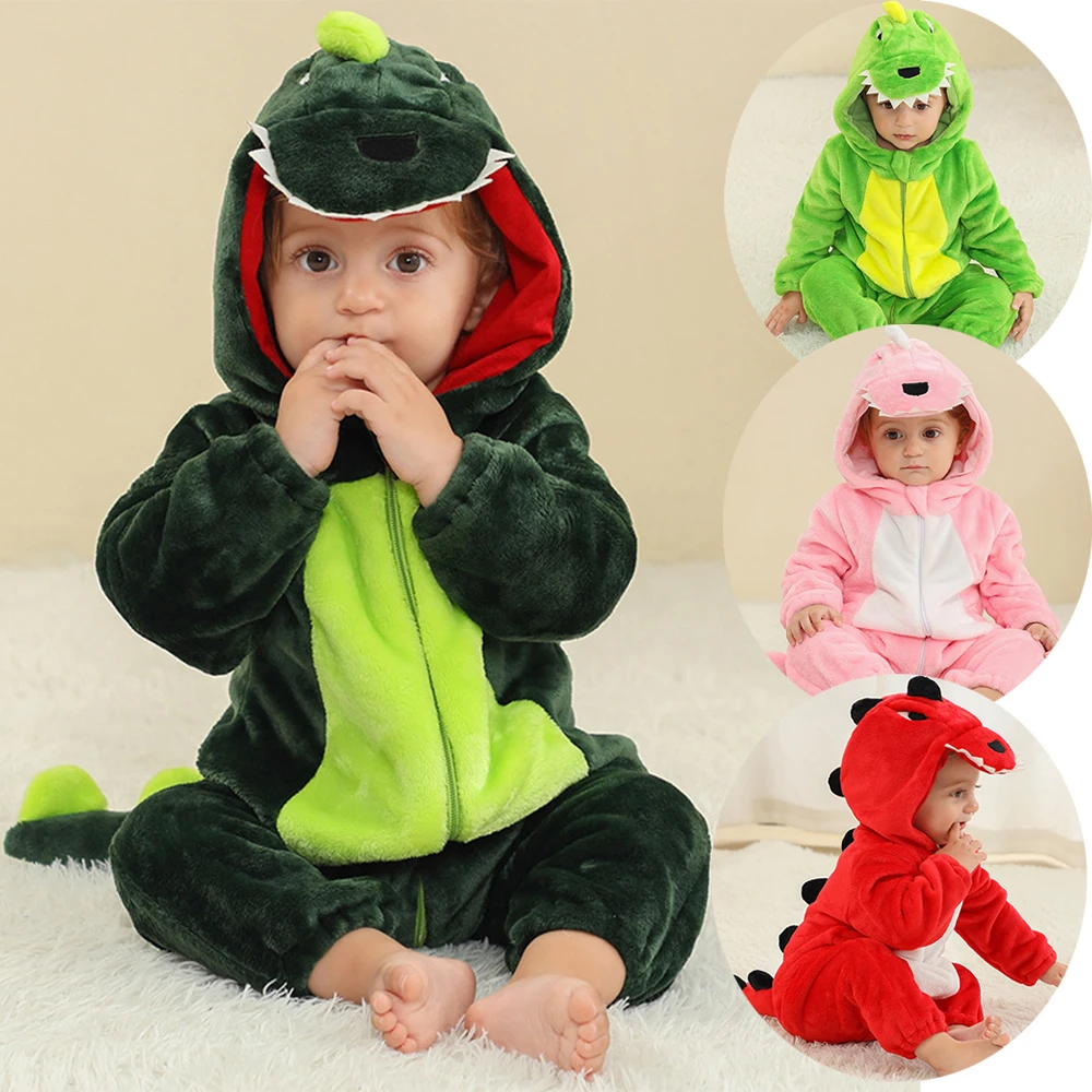 

Толстовка с изображением динозавра, фланелевые боди, комбинезоны для детей, костюм для детей от 0 до 2 лет, одежда для новорожденных, цельный комбинезон, одежда для сна на Хэллоуин