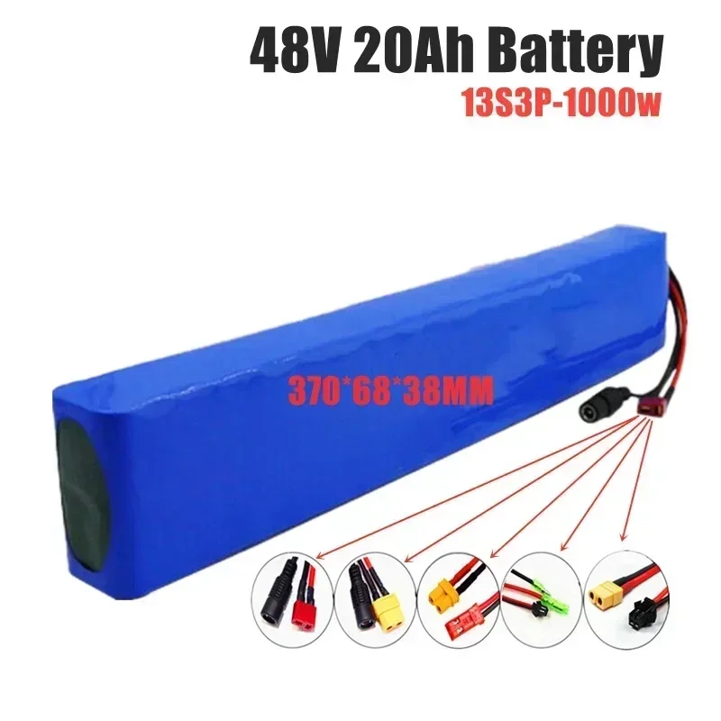 

48V 20Ah 13S3P Lithium Battery Suitable for 500W-1000w Electric Bicycles,Scooters,DC-T Plug 18650 Rechargeable Lithium-ion