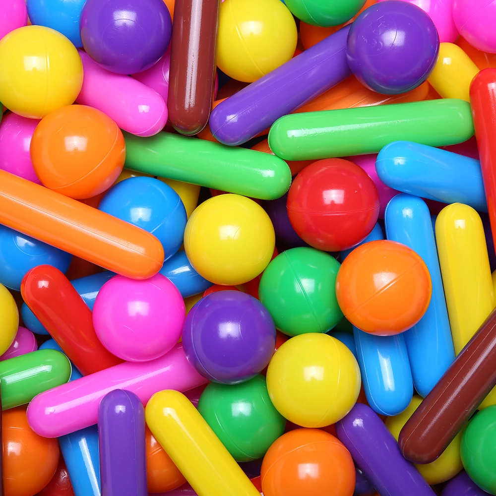 4.92 인치 100pcs 볼 핏 볼 칼럼 및 원형 모양 믹스 색상 공 플라스틱 실내 놀이터 욕실 장난감
