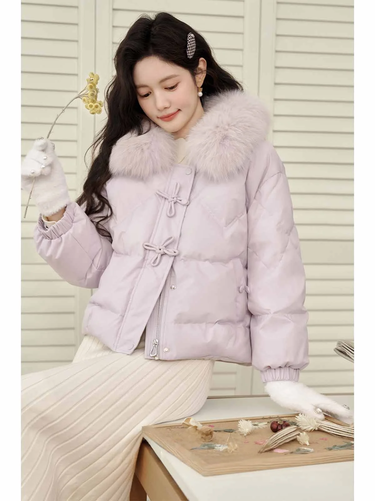 

Women's down Jaet White Du Feather 90% Fulln Real Fur Collar Autumn Winter New Sle Commute Sle Korean Straight Cut