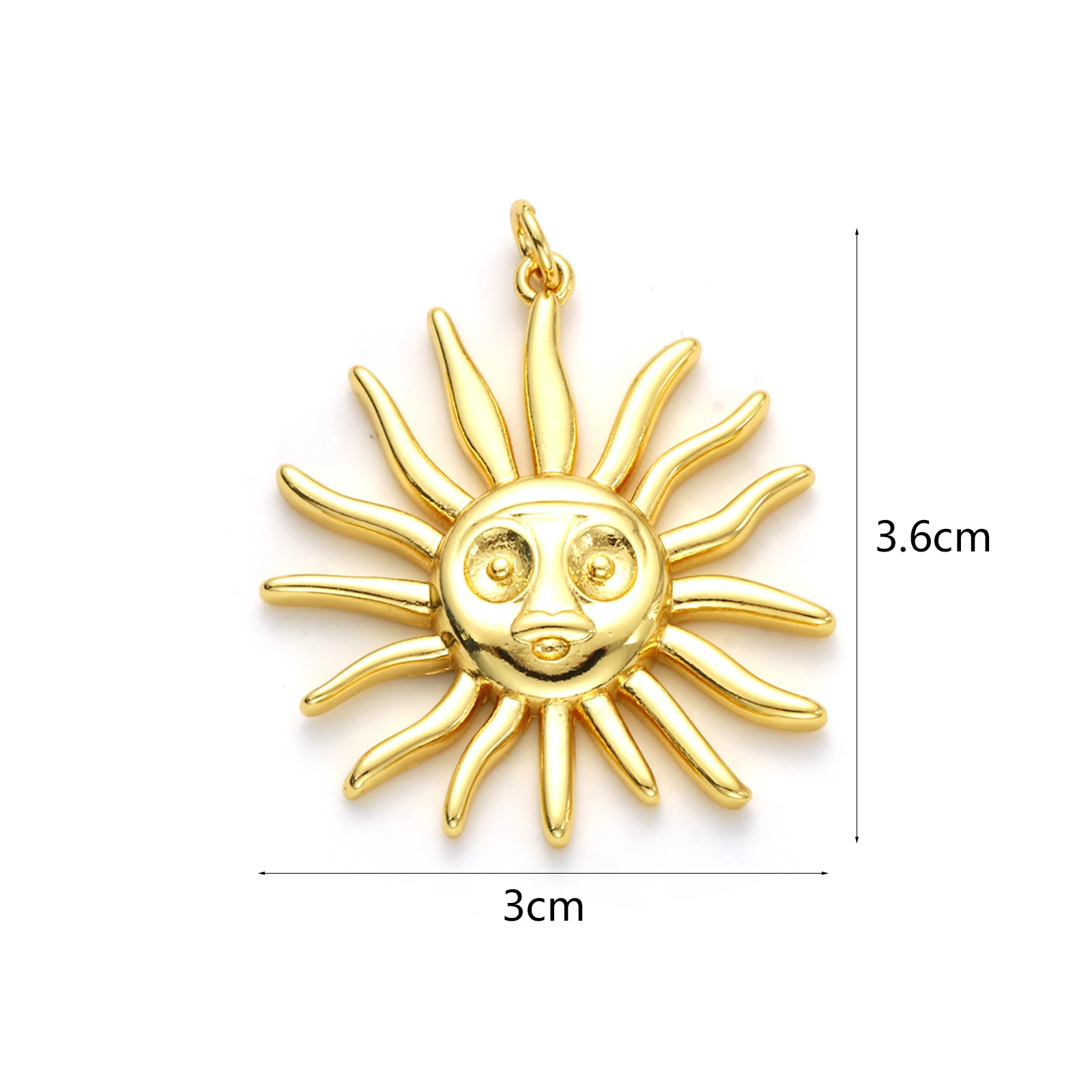 1 قطعة الكلاسيكية النحاس غالاكسي المعلقات لصنع المجوهرات 18K الذهب الحقيقي مطلي الشمس ابتسامة قلادة Findings بها بنفسك النتائج 3.6 سنتيمتر x 3 سنتيمتر