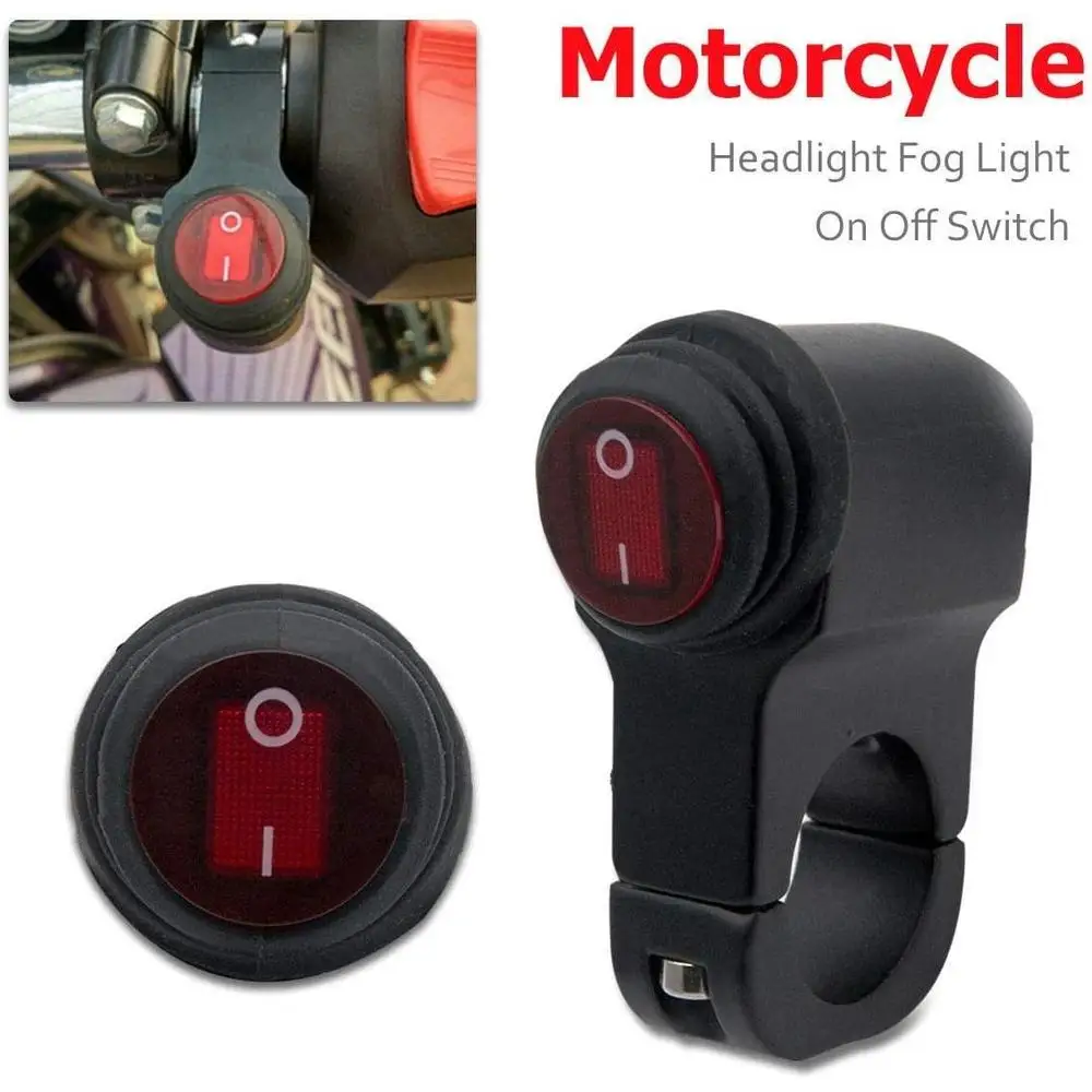 

On/Off Switch Waterproof Headlight Fog Spot Light Motorcycle Handlebar Light Switch Aluminium Alloy 12V 10A Motor Accessories