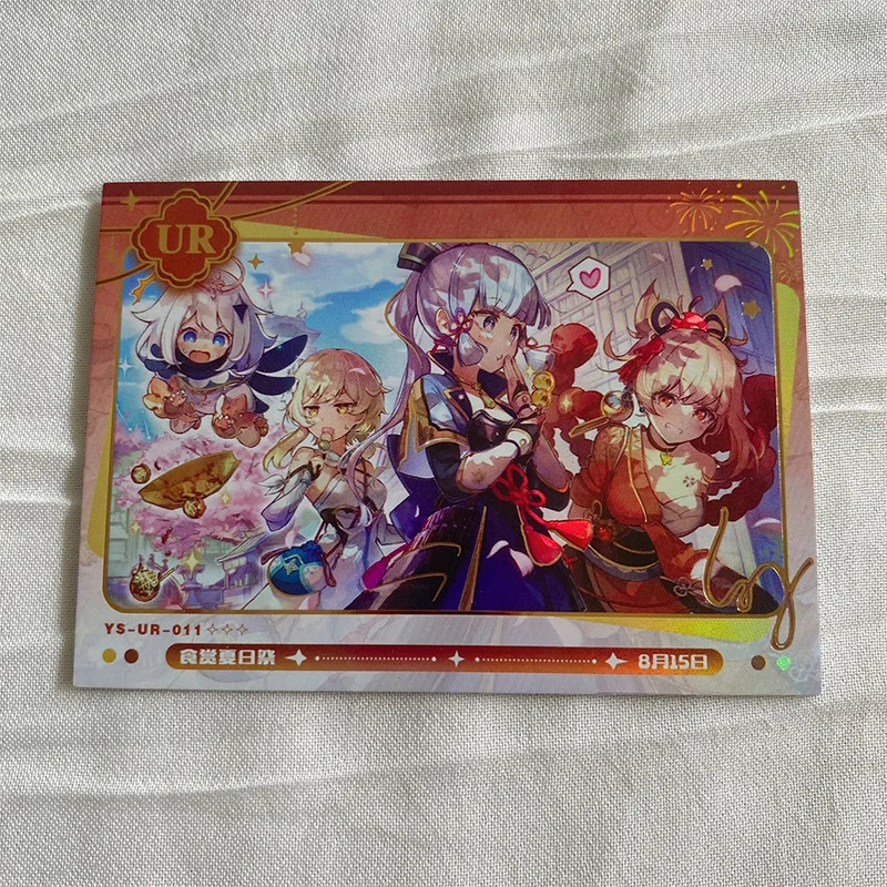 Anime deusa história ur cartões ganyu keqing ningguang kamisato ayaka cartões colecionáveis presentes de aniversário de natal brinquedos das crianças