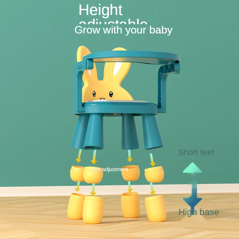 Baby Dining Chair With Plate Children 'S Backrest Chair Dining Table Household Short Bench Small Stool