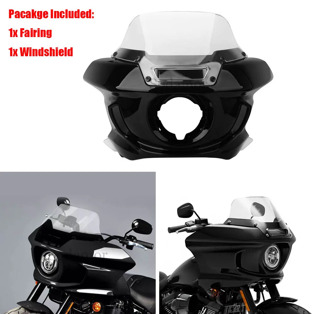 Motorcycle Accessories Headlight Fairing Windshield Bracket Windscreen For Harley Softail Street Bob Low Rider FXBB FXLR 2018-24