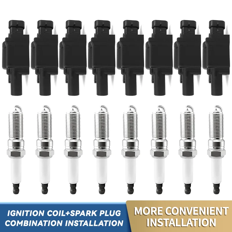 

4PCS Ignition Coils 12570616 12611424 Iridium Spark Plugs UF413 41-962 41962 Suitable For Hummer For H2 For Cadillac For Escalad
