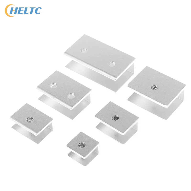4 ชิ้น/ล็อตสแควร์แก้ว Clamps แก้ว CLAMP ผู้ถือชั้นวางคลิปอลูมิเนียมสนับสนุนสําหรับ 5 มม.6 มม.8 มม.10 มม.12 มม.ความหนา BOARD