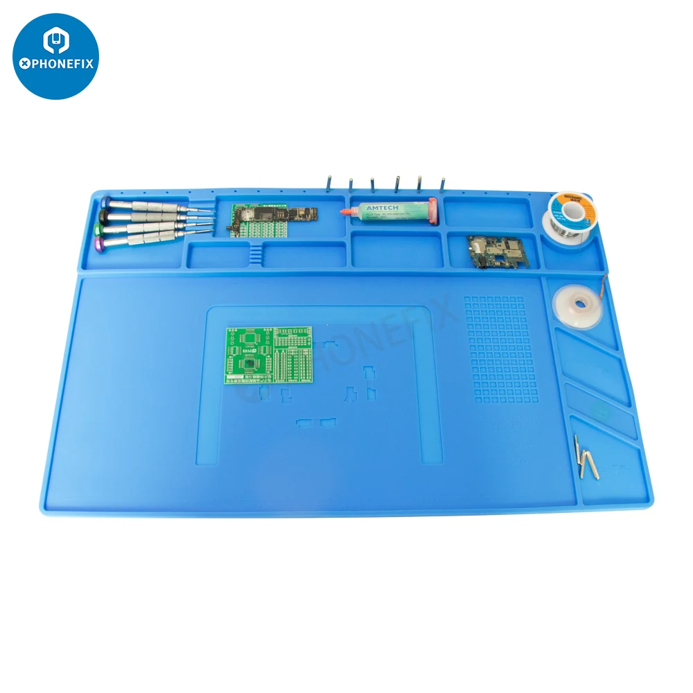 

Heat Insulation Magnetic Silicone Pad ESD Work Mat for Soldering Station Laptop Tablet PC PCB Motherboard Soldering Repair Pad