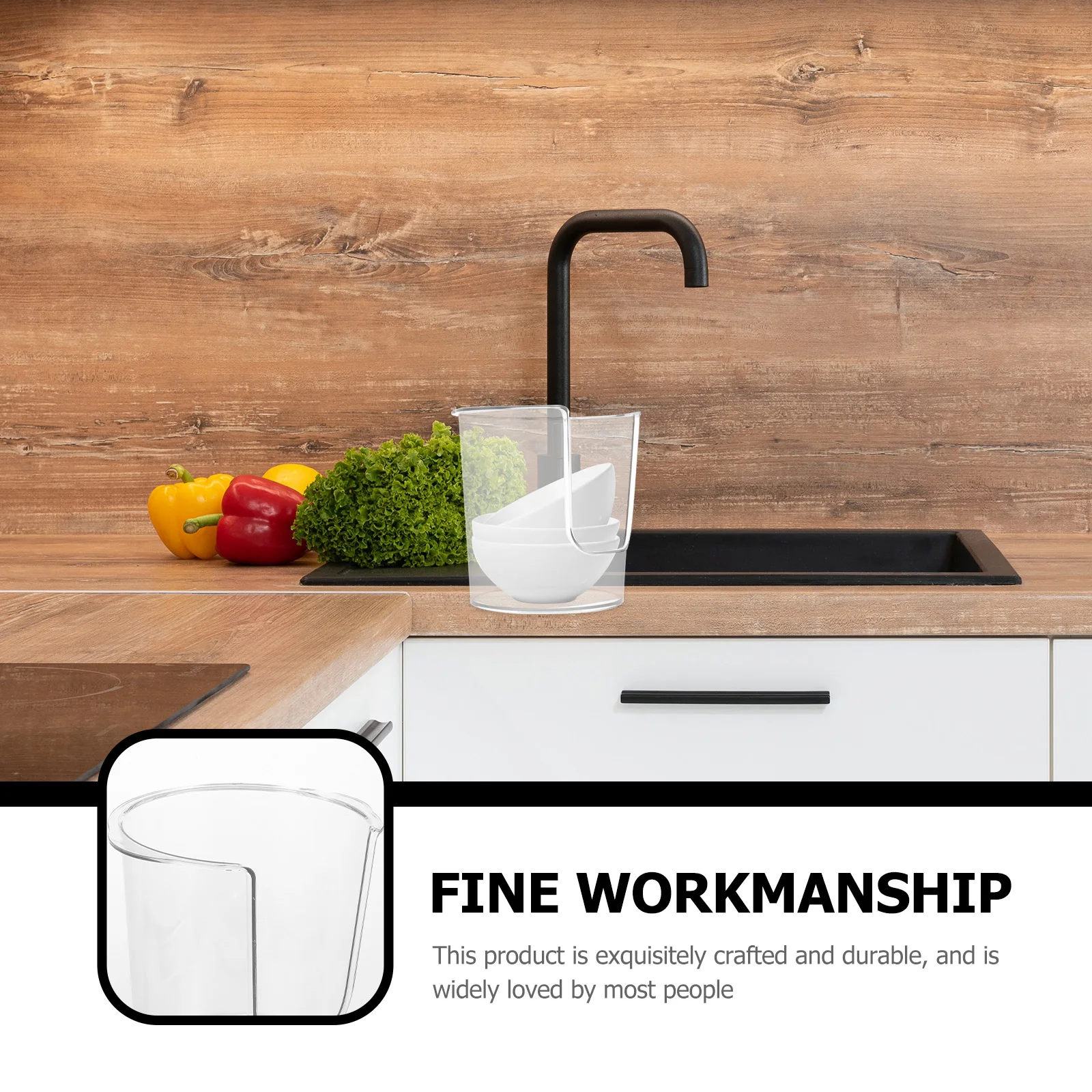 

Storage Multi-Functional Draining Shelf Kitchen Organizer Bowl Drying Rack Household Storage Container Space-Saving Bowl Display