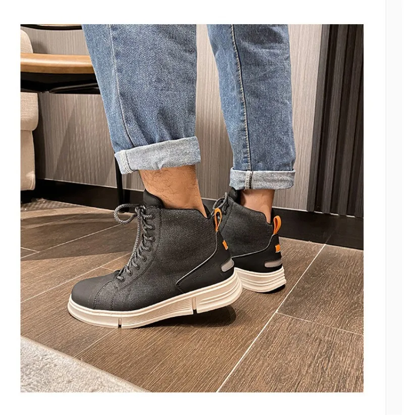 Bota de motocicleta para hombres y mujeres, calzado deportivo al aire libre a media pantorrilla, botas de moto de moda, zapatos todoterreno para motocicleta