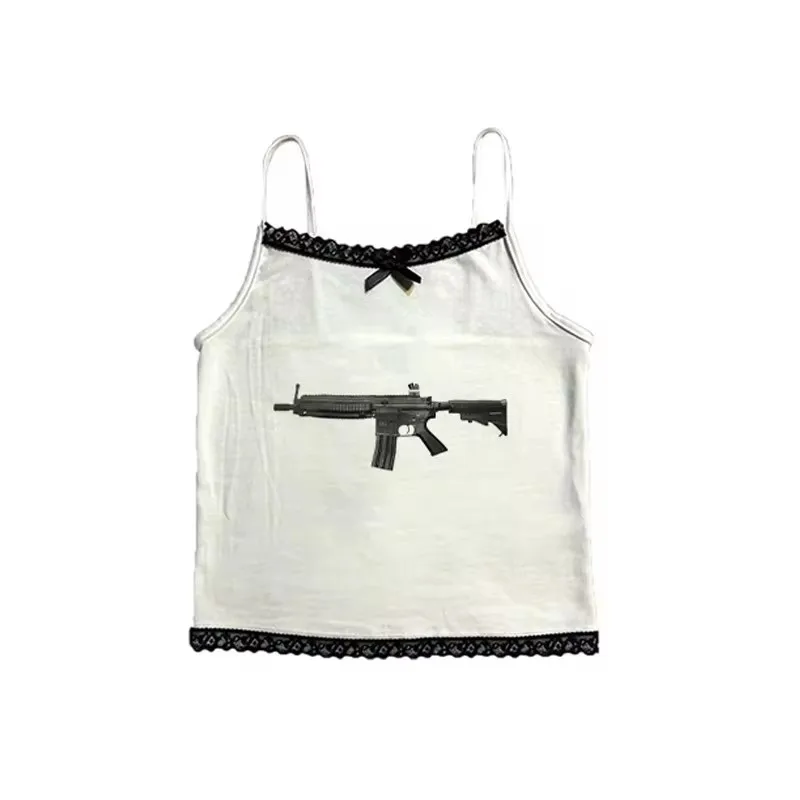 Europe America Sexy Two Piece Sets Womens Outifits Bow Tie Camisole + Skeleton Bow Tie Shorts Spicy Girl Casual Y2k Suits