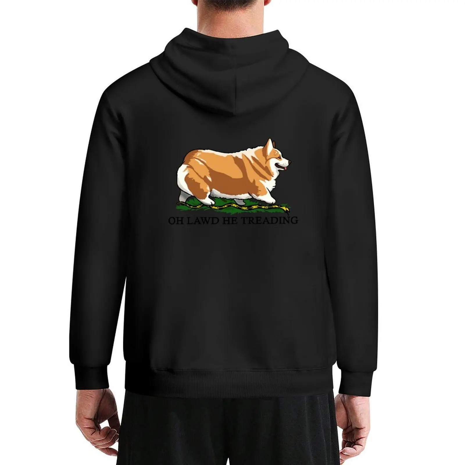 

Oh Lawd He Treading Corgi Dog Hoodie mens clothing autumn clothes autumn jacket men men clothing new in hoodies