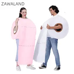 Zawaland Spoof Toilet Paper Roll Paper Top Couple Clothes Funny Party Cosplay Costume Adult Print Outfit 50cm Women Men Jumpsuit