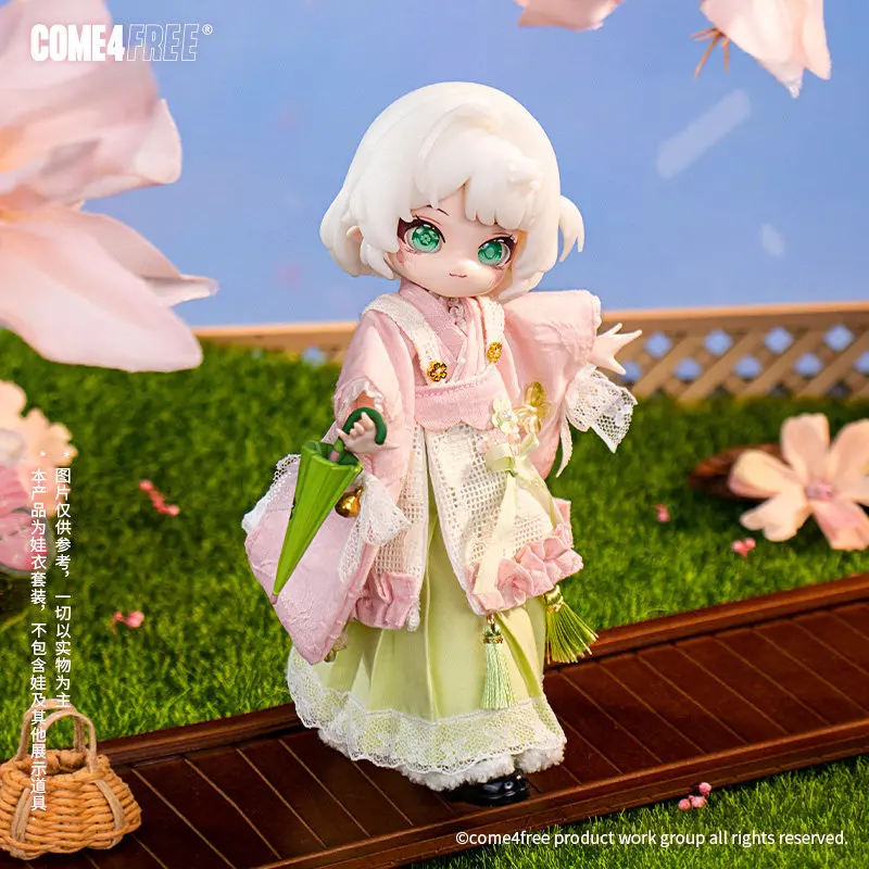 Come4free 1/12 Scale Bjd Doll Clothes Spring Cherry Blossom Dessert Series Kimono Dress Set For Mini Bjd Dolls Outfit Gift - view 5