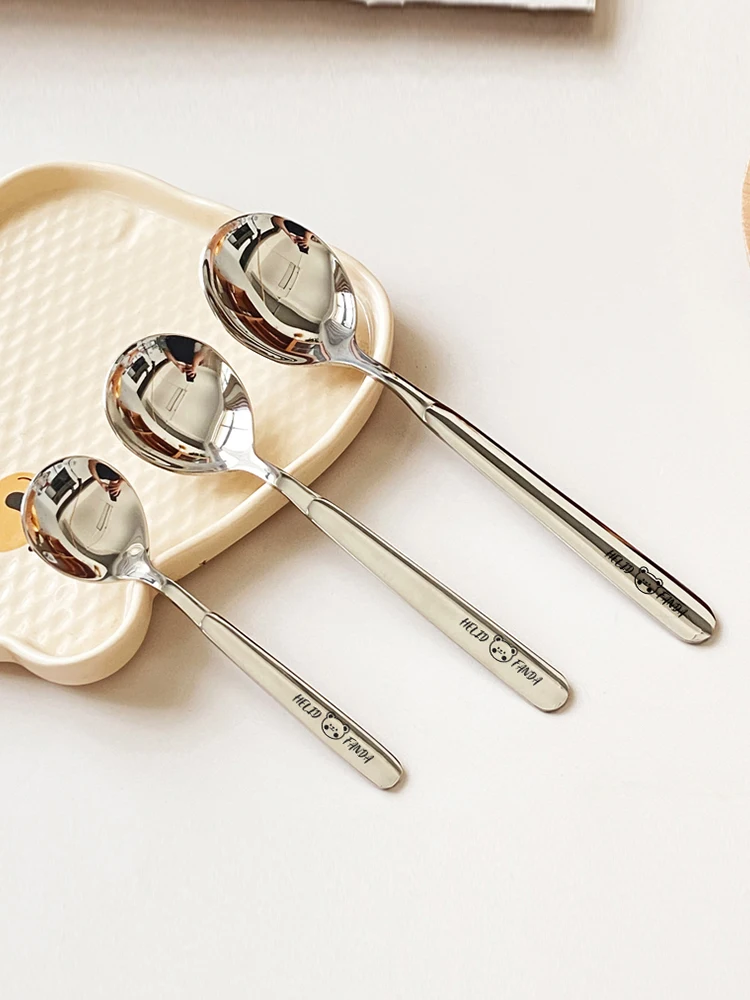 

Thiened 36, ложка из нержавеющей стали, детская ложка для еды, ложка для супа, посуда, посуда для детей, домашнее использование, ресторанное использование