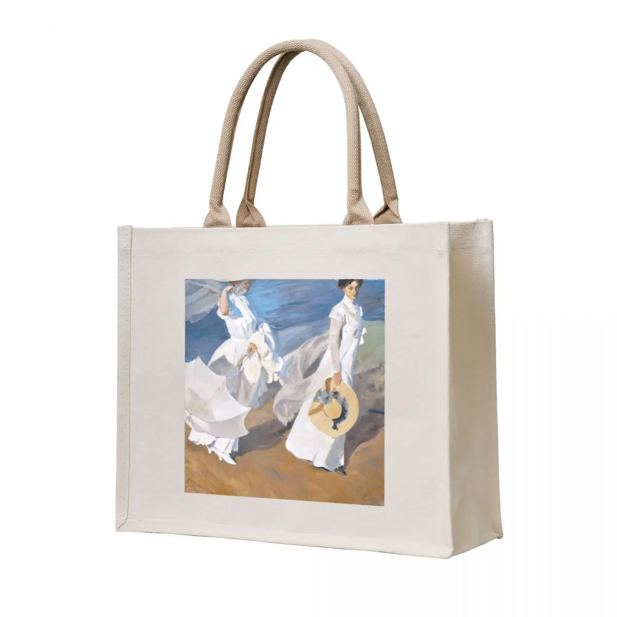 

Joaquín Sorolla - Women Walking on the Beach (1909) Tote Bag Reusable bags woman shopping bag Candy bags