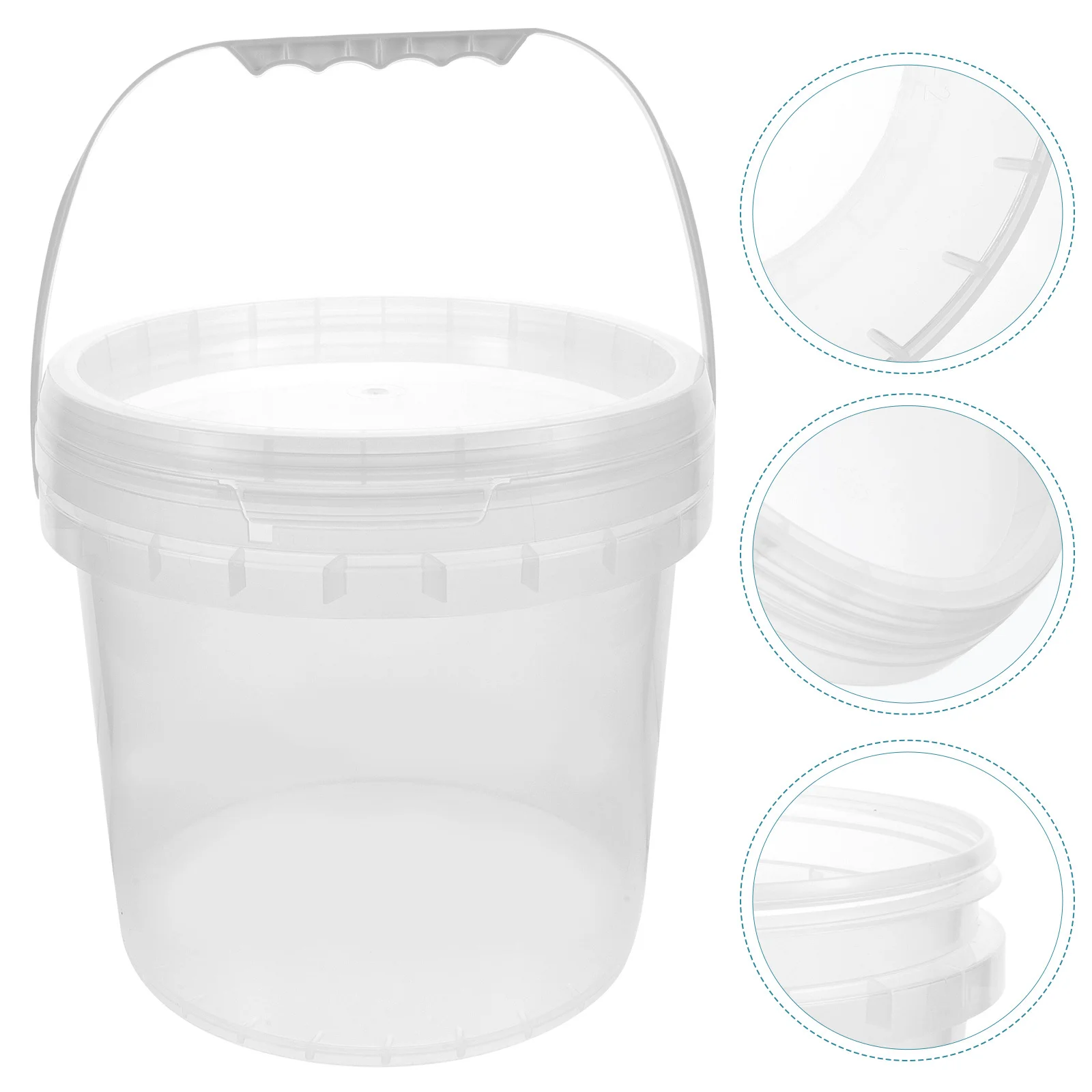 

Plastic Paint Bucket Empty Lid Storage Bin Pigment Container Gallon Barrel Durable Food Grade Safe Handles Airtight Sealed Water