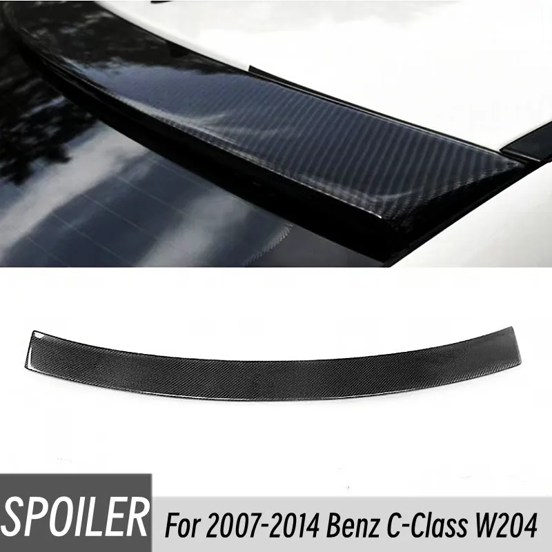 

For 2007-2014 Mercedes Benz C-Class W204 C180 C250 C300 C63 AMG Rear Window Roof Spoiler Wings Sedan Black Carbon Accessories