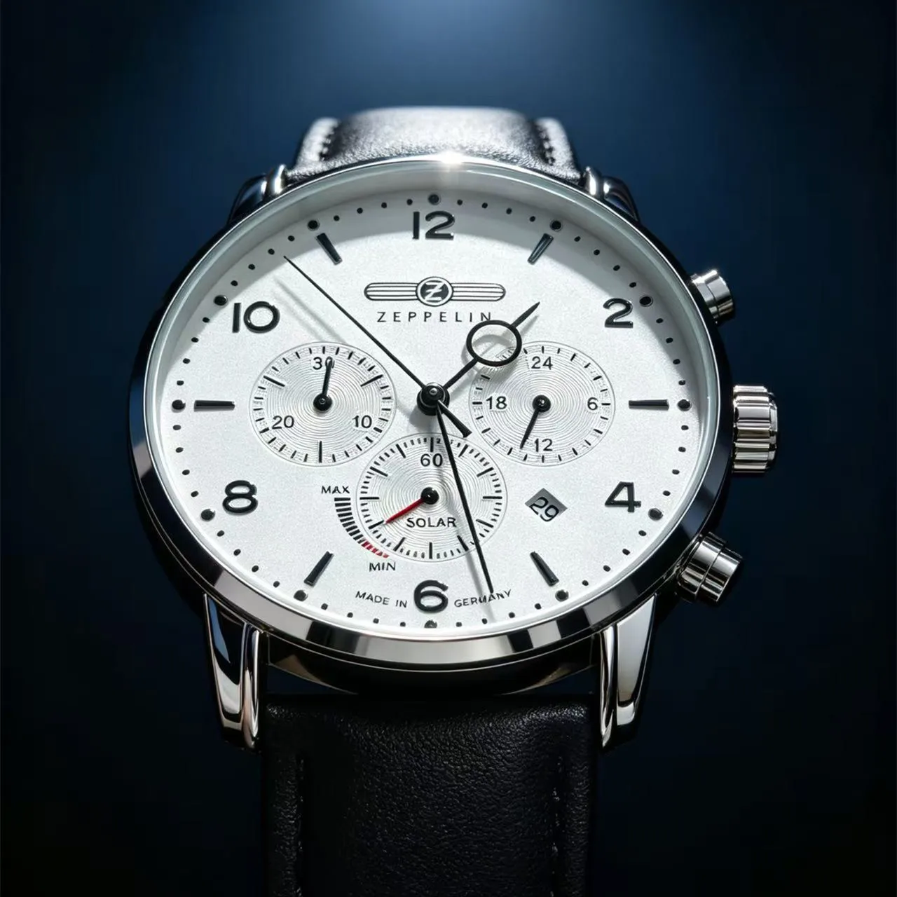 New Fashion Casual  Luxury Zeppelin Three-eye Run Seconds Multifunctional Timing Business Leisure Quartz Men's Watch Wrist Watch