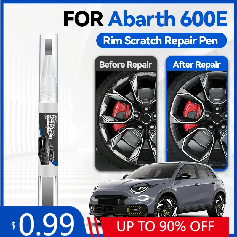Bolígrafo de pintura para retoques de llantas, bolígrafo de reparación de pintura para coche, accesorios de reparación de arañazos de pintura para FIAT Abarth 600E 2024-2025, rojo 159, blanco