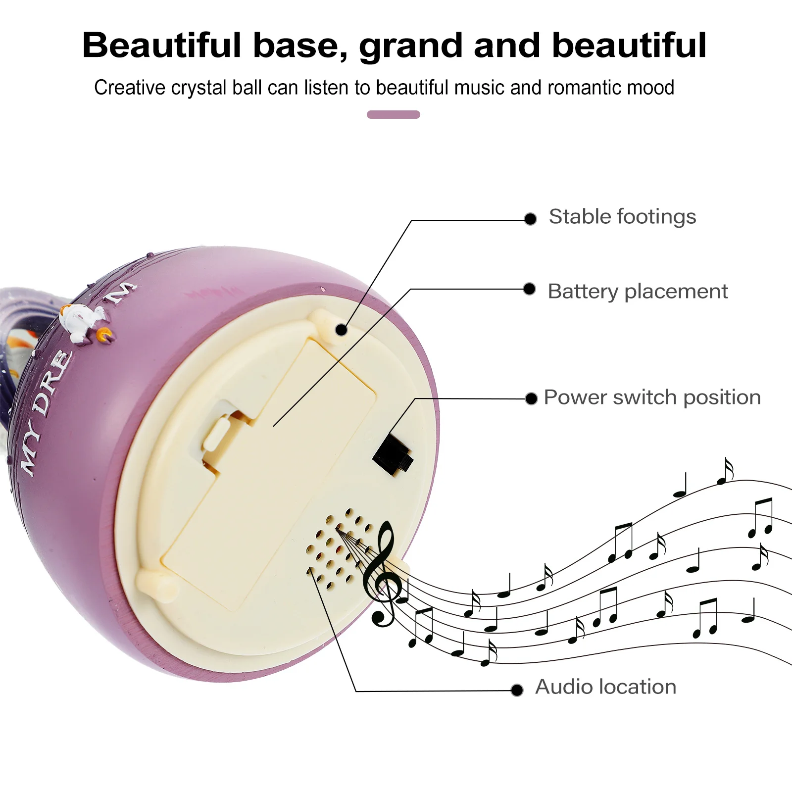 

1pc Music Box Crystal Ball Astronaut Design For Home Decoration Tabletop Adornment Glass Ball Birthday Gift For Girls