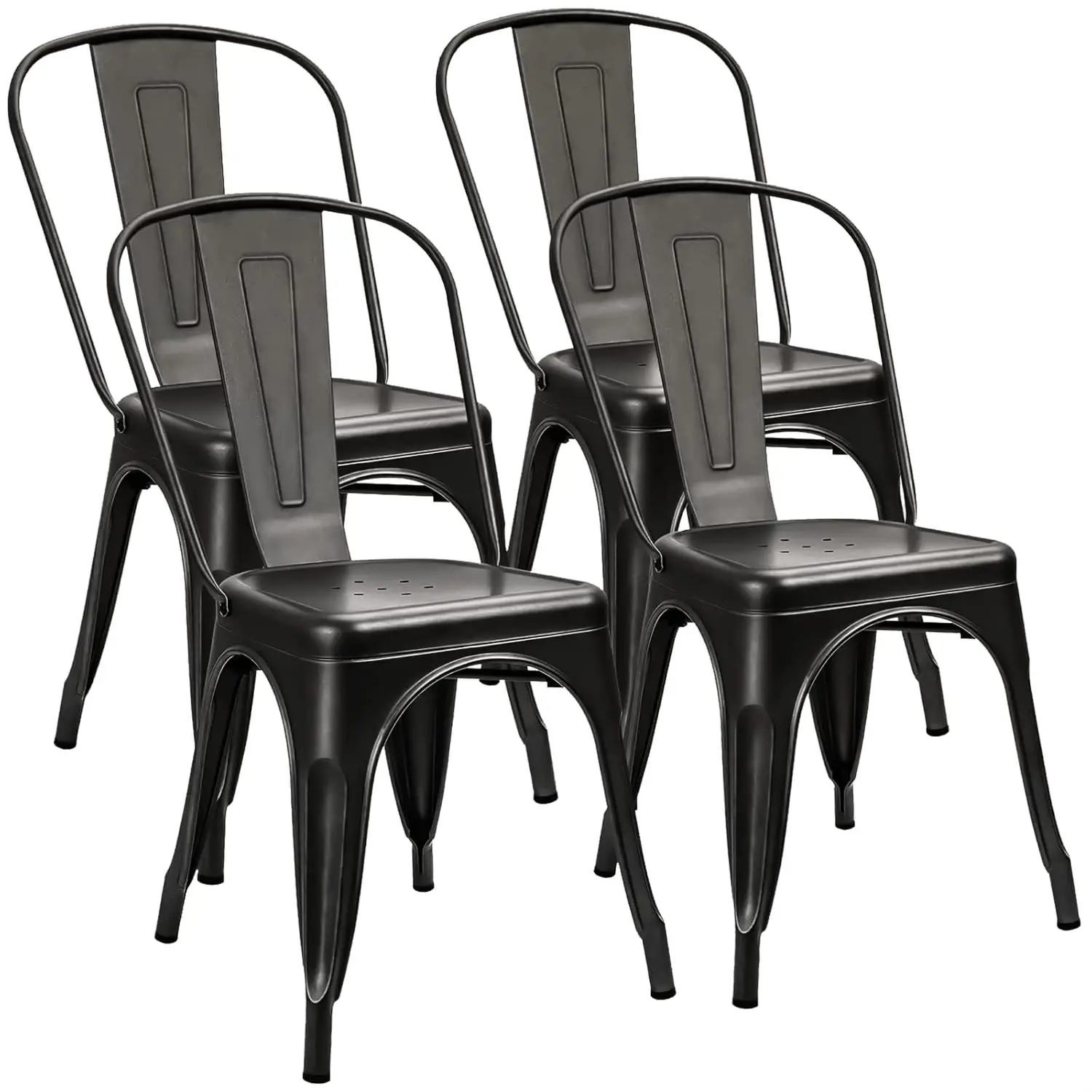 

Металлические обеденные стулья для использования в помещении и на улице, складные, в стиле Tolix, промышленные, набор из 4 штук для кухни, столовой, с возможностью индивидуализации