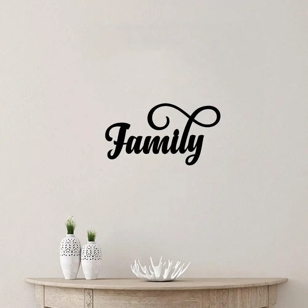 CIFbuy™ Metal Iron Wall Art Family Sign Cursive Script Decorative Hanging Ornament Distinctive Word Sculpture Stylish Home Room