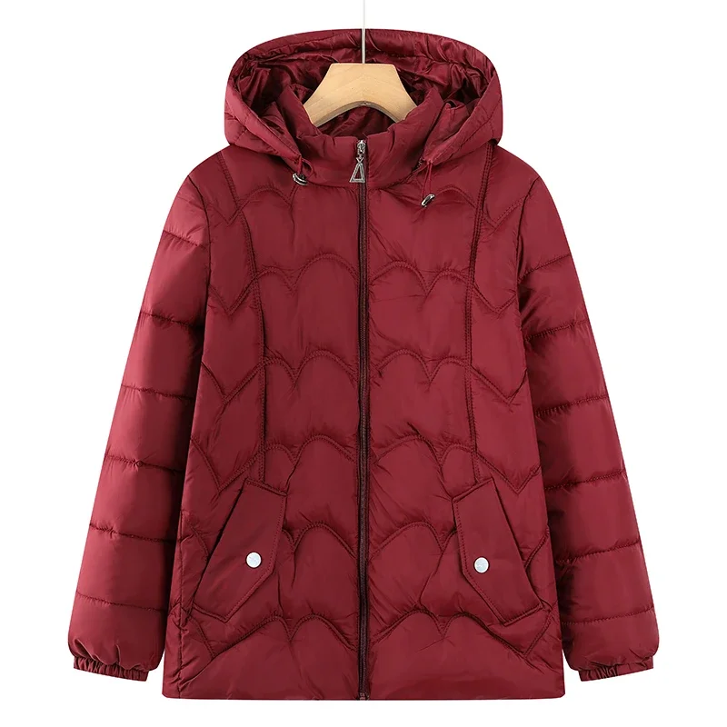 

Thickened Winter Cotton Jacket Women's Casual Hooded Coat Warmth Comfortable Mom Clothes Middle-Aged And Elderly Fashion