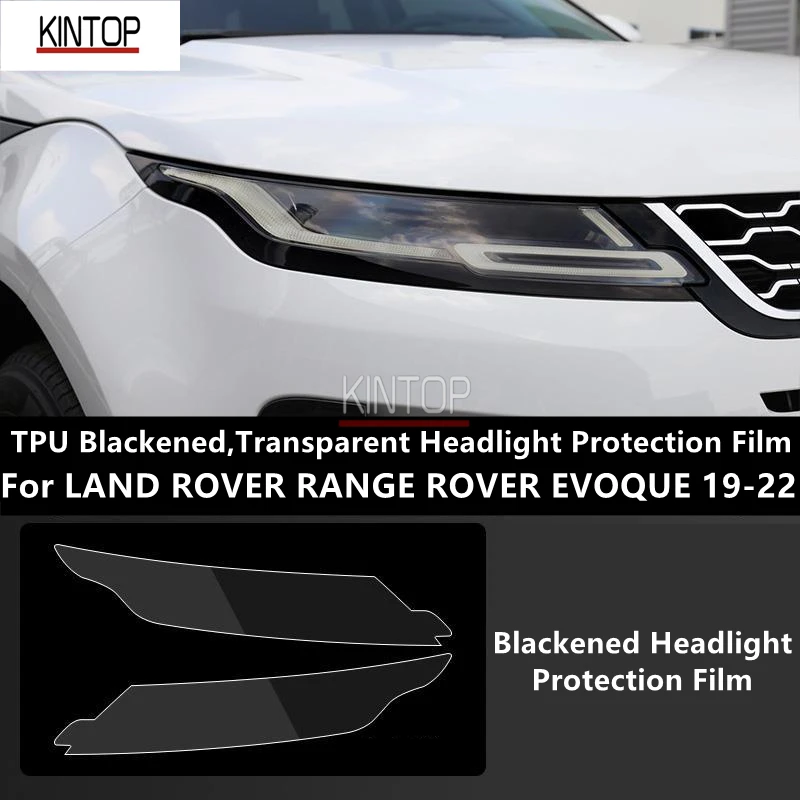 For LAND ROVER RANGE ROVER EVOQUE 19-22 TPU Blackened,Transparent Headlight Protective Film, Headlight Protection,Modification