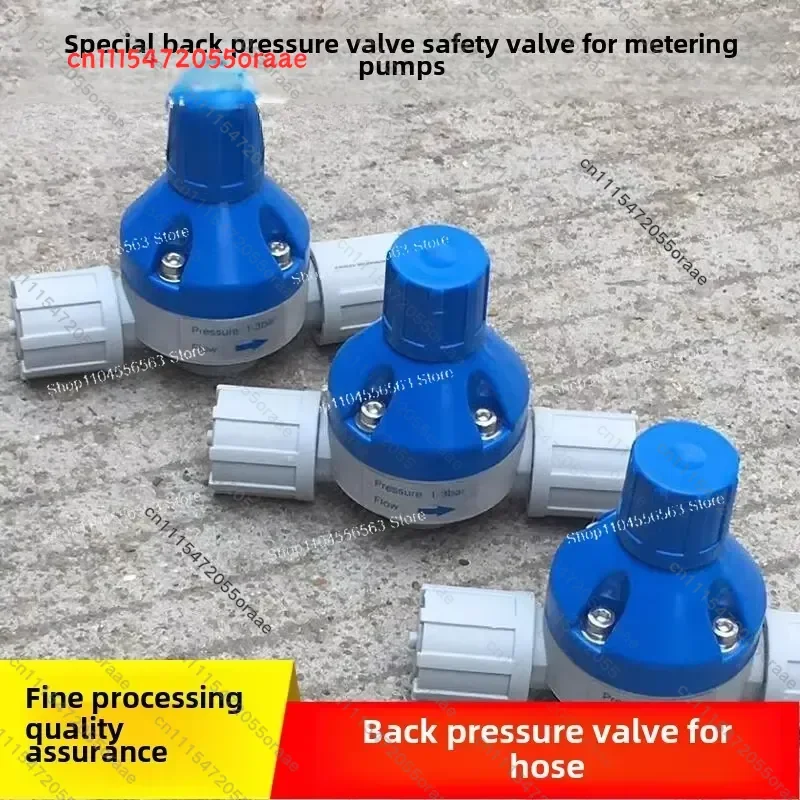 Special back pressure valve for hose joint, safety valve, pressure relief valve UPVC material dosing device for metering pump