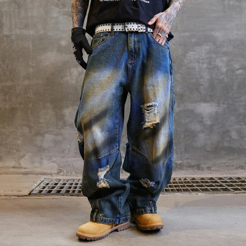 

the new hipster baggy all-in-one corset blue washed jeans scimitar pants