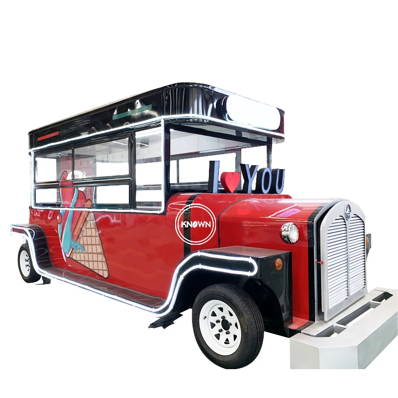 OEM Vintage Style Mobiele Snack Diner Elektrische Mini Fast Food Winkelwagen Mobiele Food Truck