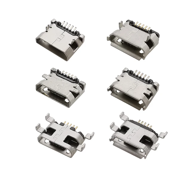 5-pinowe złącze Micro USB Port żeński Jack Wtyczka lutownicza SMD SMT Android Telefon Gniazdo ładowania danych 5P MicroUSB DIY Adapter naprawczy