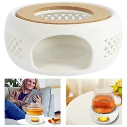 Ceramic Teapot Warmer Holder Base Hollow Ceramic Teapot Heater Base Practical Tea Coffee Water Warmer Candle Heating Base Holder