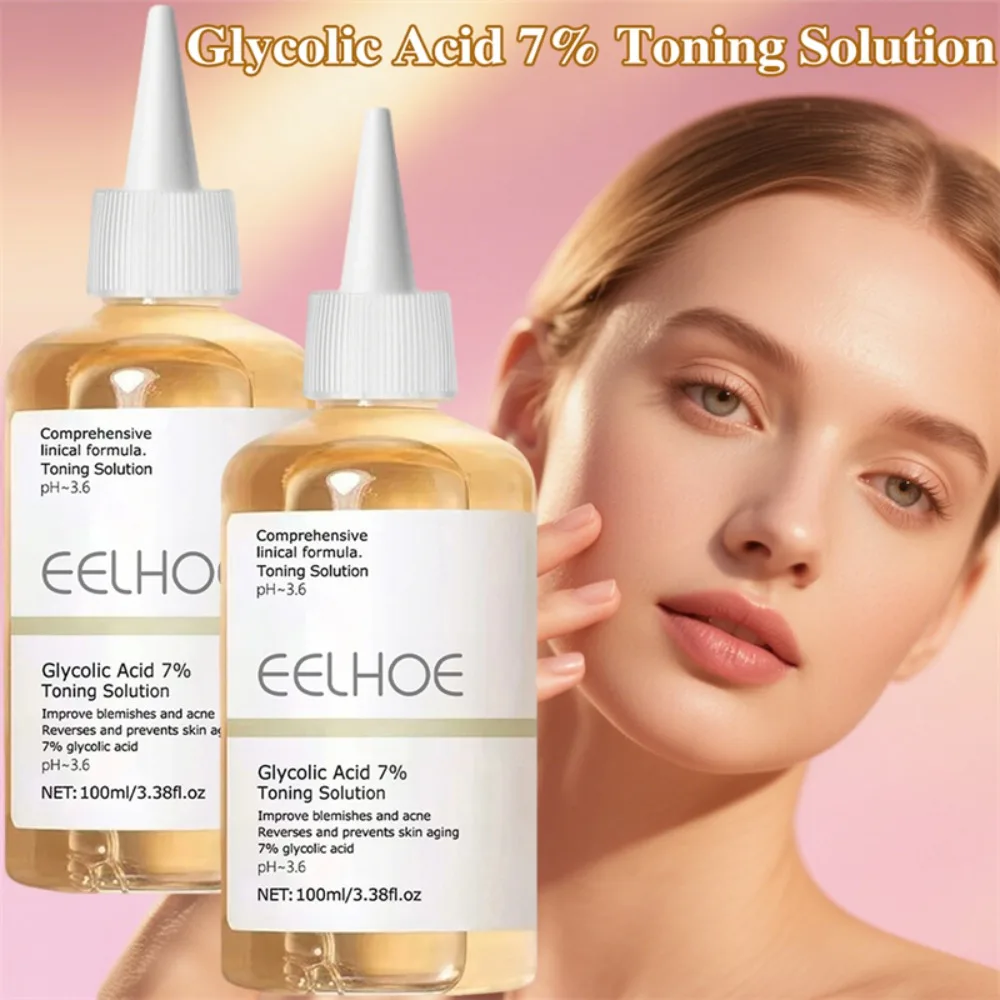 Ácido glicólico 7% solución tonificante eliminador de acné cuidado de la piel reafirmante hidrata el ácido glicólico tono suave tóner exfoliante 1/2 piezas