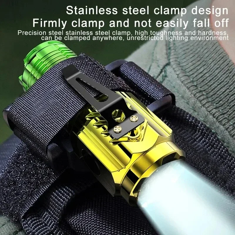 Three Eyes Little Monster LED Flashlight Rechargeable Super Bright Mini Portable Multi-functional Small Steel Cannon Light Torch