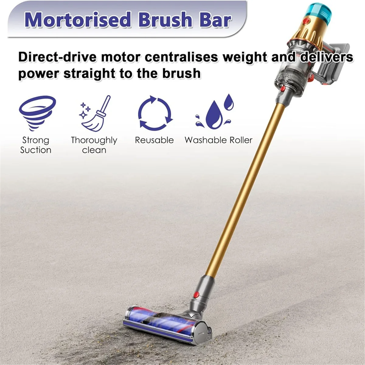 Limpador de cabeça de motor de liberação rápida para dyson v10 digital fino v12 detectar modelos de aspiradores finos peça de substituição de cabeça de limpeza