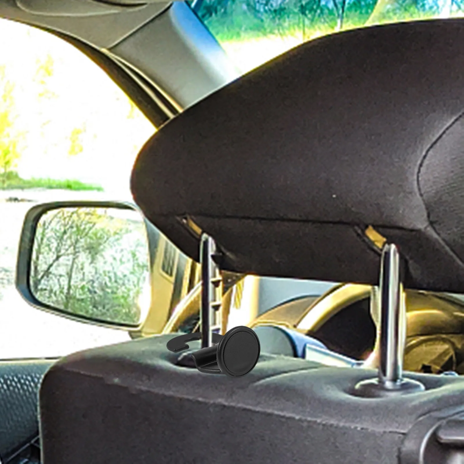 

5pcs Car Seat Back Hooks Black Abs Multifunctional Headrest Hanger Holder For Car Purse Bags Groceries Storage Organizer Vehicle