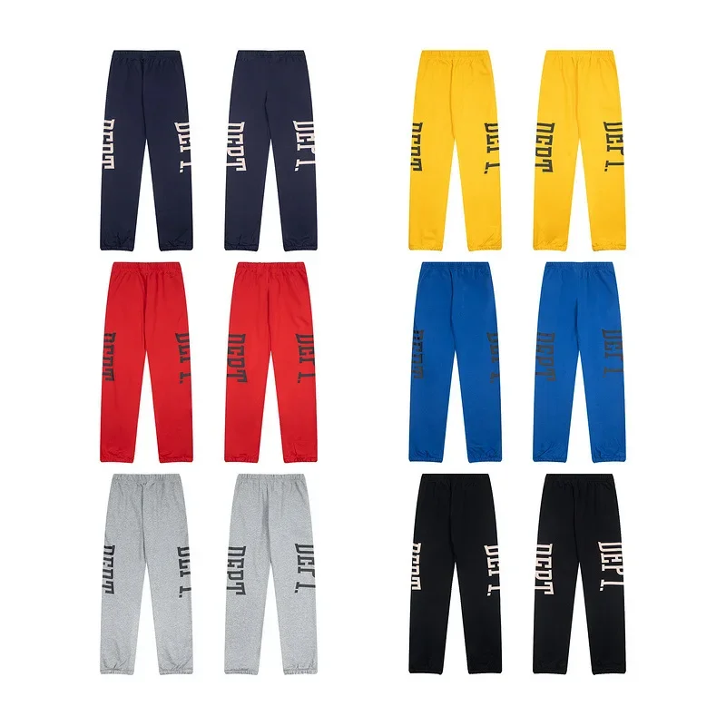 Dept Print Letter Fashion Brand Pants Letnie, luźne, bawełniane spodnie sportowe dla mężczyzn i kobiet