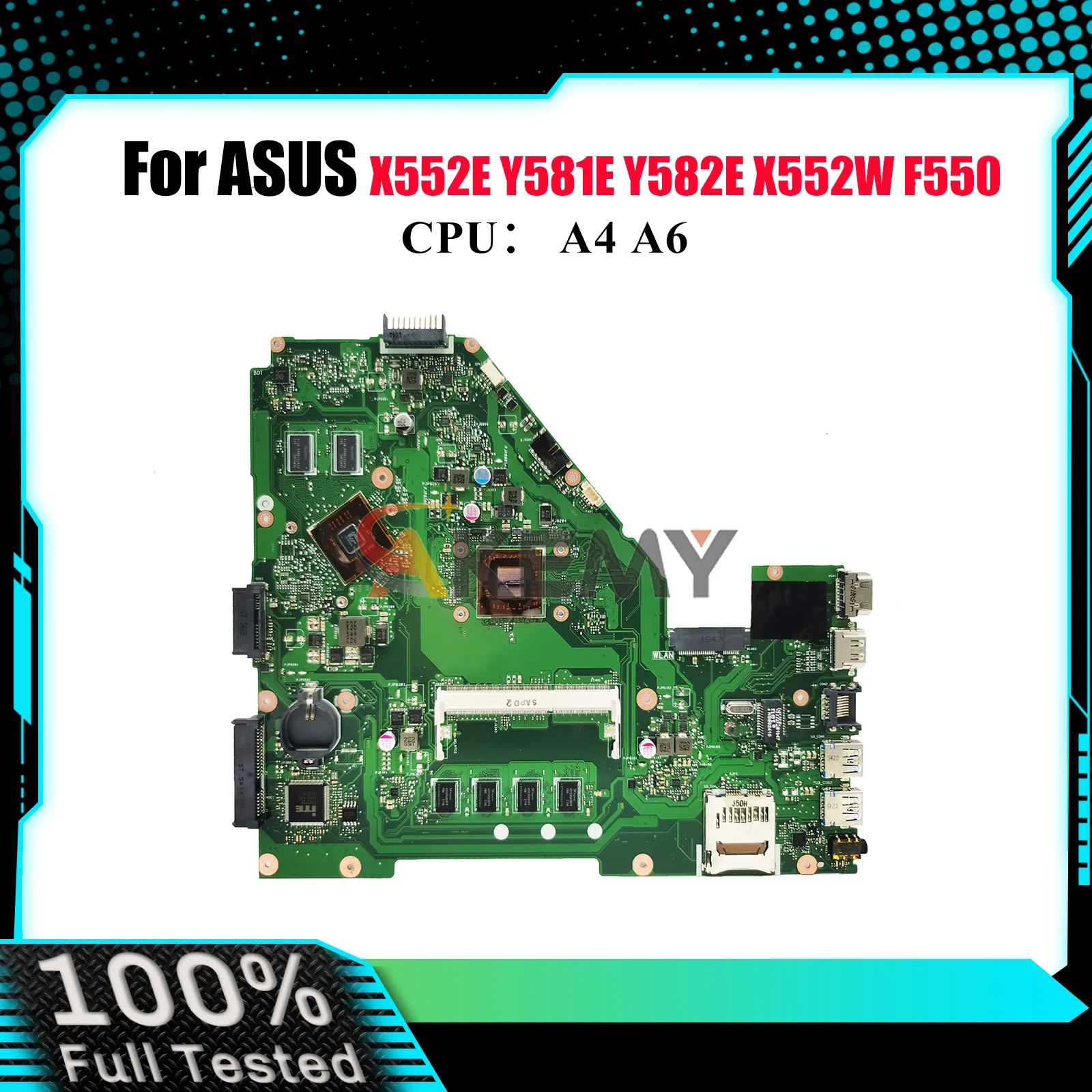 

X550WE Laptop Motherboard For ASUS VivoBook X552EP Y581E X552W X550WE X550W F550WE Y582E Notebook Mainboard With A4 A6 CPU stk