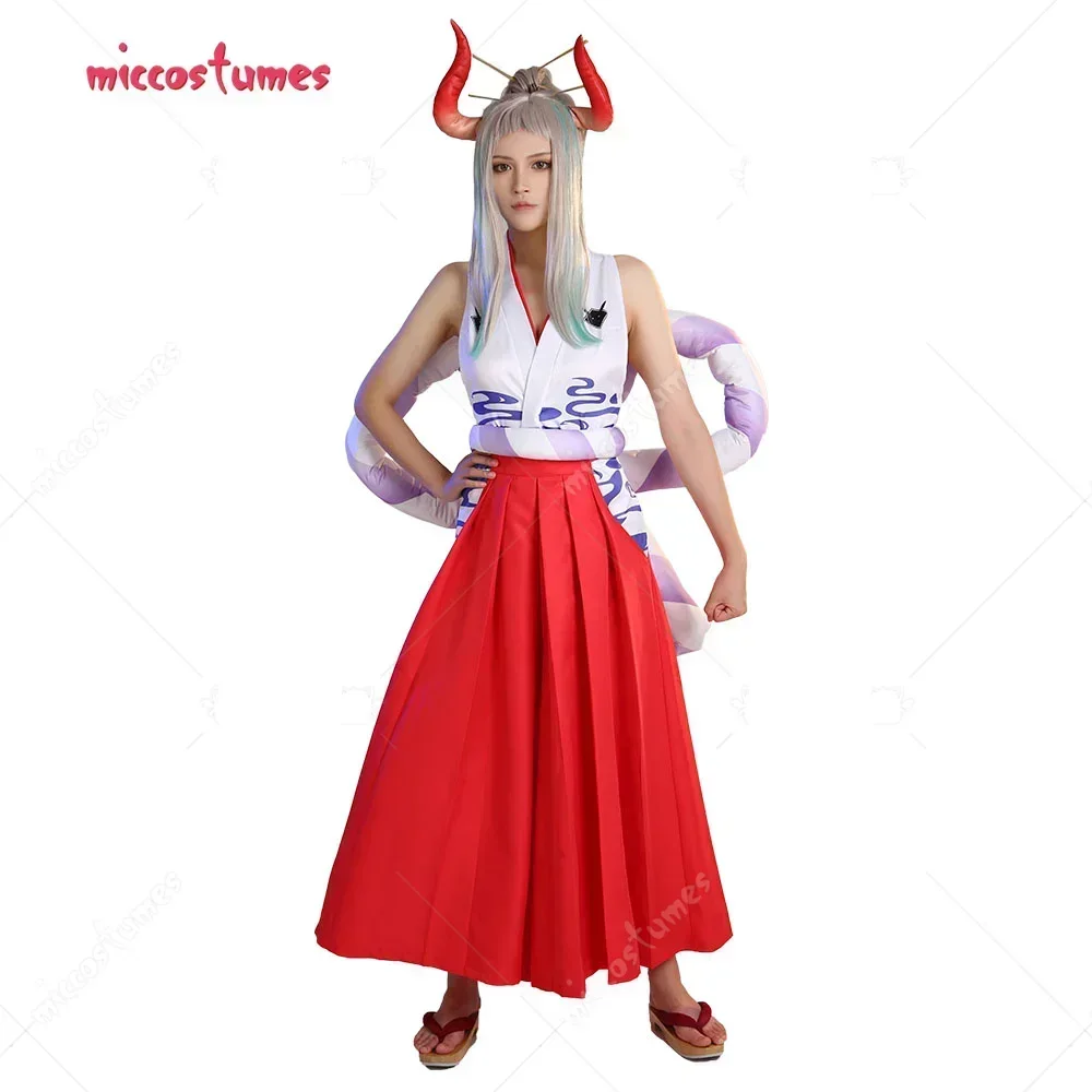 

Miccostumes Women's Yamato Cosplay Costume Vest and Pants Set Cosplay Costume with Waist Rope and Headdress