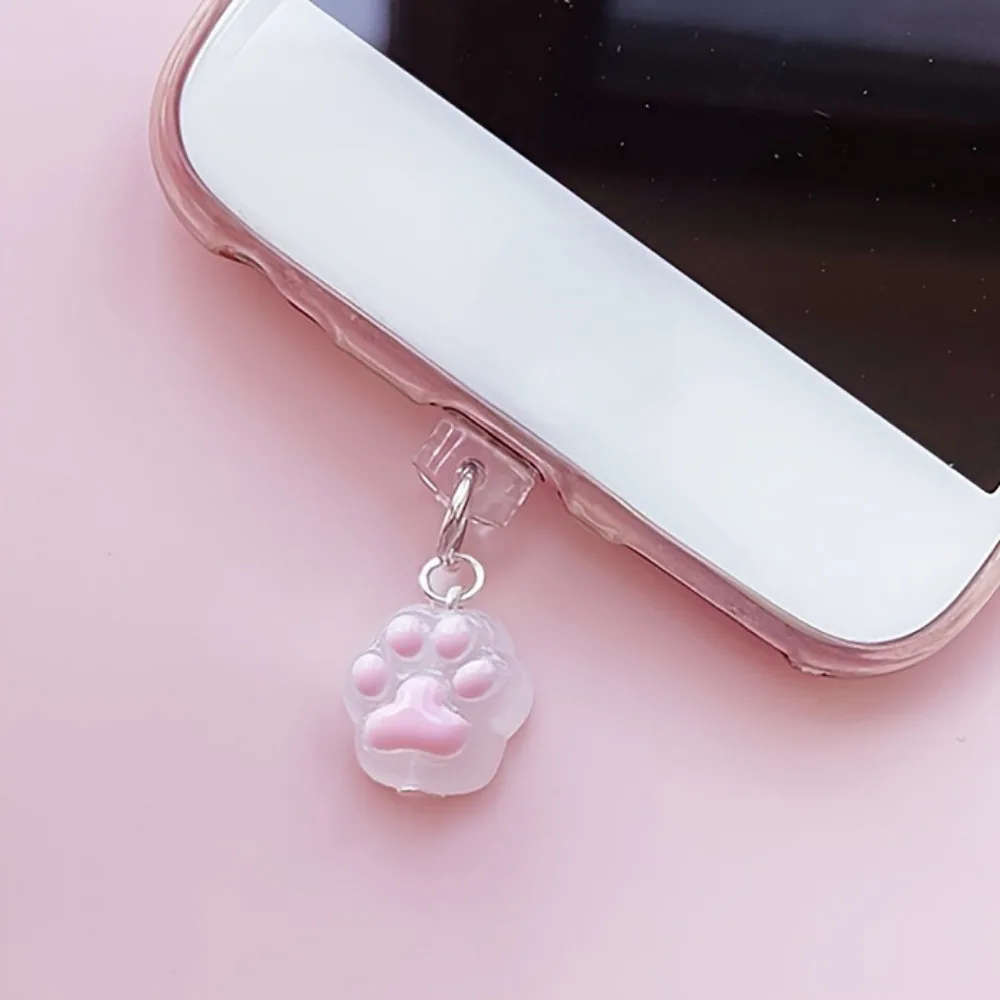 Telefoon stofplug schattige klauw diamant telefoon accessoire hanger decoratie voor iPhone Type-C oplaadinterface