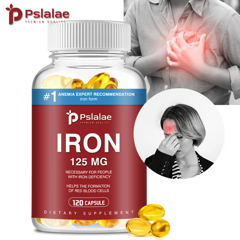 Pslalae Iron Supplement 125 Mg - Promotes Red Blood Cell Formation, Metabolism