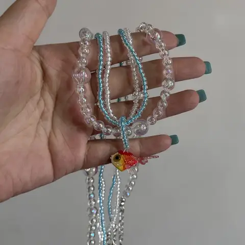 Boho Kpop Färgglad Sockerstjärna Tofshänge Choker Halsband för Kvinnor Söt Kärlek Hjärtkedja Estetiska Y2K Smycken Accessoarer 10 best sales finurliga smycken - №9